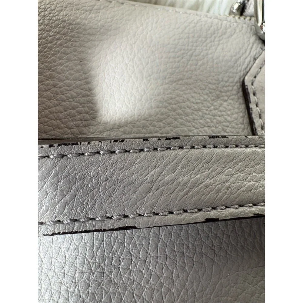 Michael Kors Satchel Shoulder Bag Womens Medium Gray Pebbled Leather MK